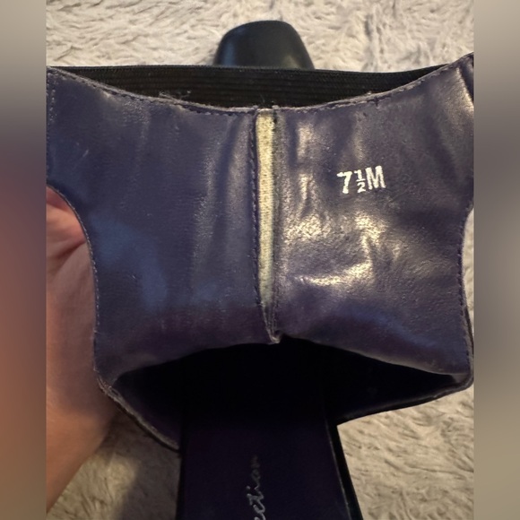 Stefani Collection Western Inspired Black & Cream Closed Toe Elastic Ankle Strap - Picture 8 of 11